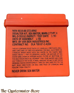 Desalter kit, sea water, mark 2 type II 1982/88/90