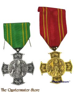 Belgium - Set Sint-Rumolduskruis in zilver en goud 
