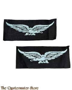 WW2 original opposite facing RAF eagle cloth badges