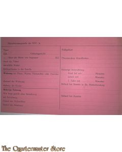 Formular Mutterberatungsstelle der NSV (Volkswohlfahrt) (Document Mutterberatungstelle NSV Volkswohlfahrt)