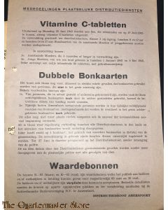 Medeelingen folder Plaatselijke Distributiediensten Amersfoort  25 juni 1945 Vitamine C