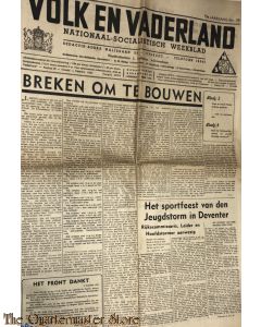 Krant NSB Volk en Vaderland 10e jrg no 33, 14 aug 1942