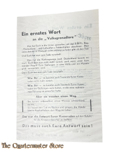 Leaflet / Flugblatt  CT-21 Ein Ernstes Wort an die "Volksgrenadiere""