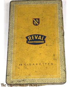 Blechdose REVAL Goldschnitt  fuer 48 Zigaretten (Tin can REVAL Goldschnitt tobacco) 1940s