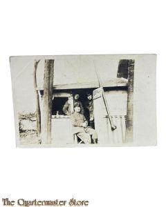 Photo 1917 German soldiers in a shed 