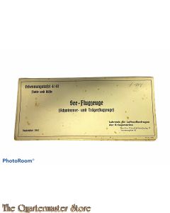Erkennungstafel 4/41 Flotte und Kuste See-Flugzeuge (Schwimmer und Tragerflugzeuge)