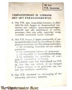 Flyer Verplichtingen voor een houder van een Persoonsbewijs