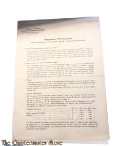 Algemene voorwaarden; Voor het leveren van sigaren aan de Wehrmacht 1940