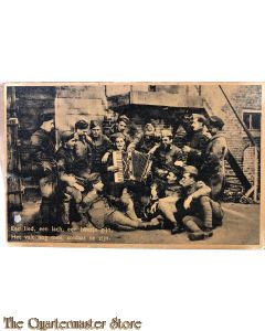 Prent briefkaart  mobilisatie 1940 Een lied, een lach , een beetje gijn, Het valt nog wel mee, soldaat te zijn