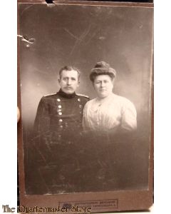 Photo Studioportret Officier 1914 mit Frau