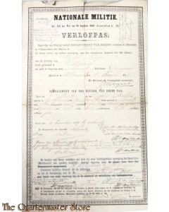 Verlof pas zee milicien Herman Beyer 1890