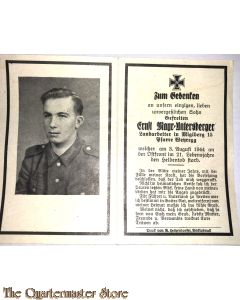In Memoriam Karte/Death notice Gefreiter Osten