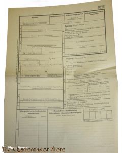 WH Personliches Formular Ausbildung Soldat WK2 (WH personal info document soldier WW2)