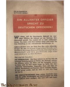 Alliiertes Propagandaflugblatt WW2 AgG 52 , "Ein alliierter Offizier spricht zu deutschen Offizieren 