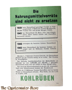 Flugblatt/Flyer G.40, Die Nahrungsmittelvorräte sind nicht zu ersetzen (Food Stores Irreplaceable)