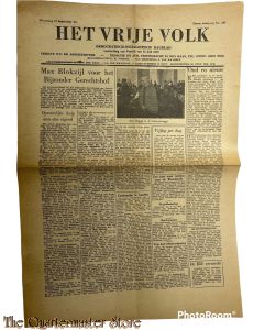 Krant Het vrije Volk 1e jrg no 107 woensdag 12 september 1945 