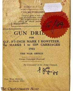Manual Gun drill for Q.F. 3.7-Inch mark 1 howitzer marks 1to IIIr carriages