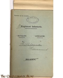 Oorlogszakboekje 8e Regiment Infanterie 3e Schoolcompagnie met documenten