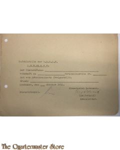 Ausweis Freistellung Einsatzstab der N.S.D.A.P. Zevenaar oktober 1944