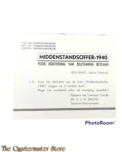 Dank kaart Middenstandsoffer-1940 