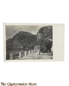 (Feld) Postkarte 1915 Soldaten mit Kfz in die Berge 