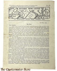 Newspaper ; National News-Letter no 460, 3rd may 1945