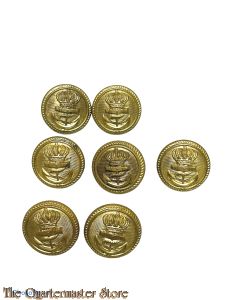 7 tunic buttons Royal Navy WW2