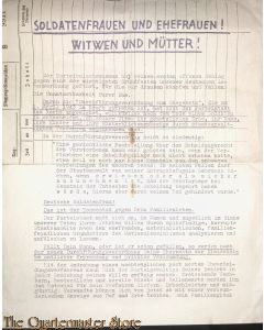 Flugblatt / Leaflet Soldatenfrauen , Ehefrauen Witwen und Muttern