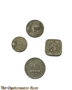 5 x Zinken oorlogs geld ( 5 x Dutch Zinc wartime coins)