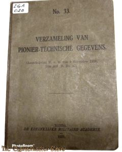 Voorschrift no 33 Verzameling van Pionier technische gegevens 