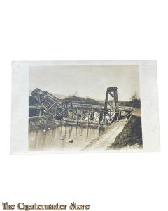 Photo 1914-18 Gesprenngte Kanal Brucke Frankreich