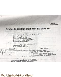 Aufstellung Höllandische activen Armee December 1832