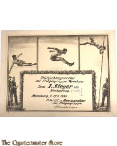 Diploma 1. Sieger hochspringen Fliegergruppe Merseburg