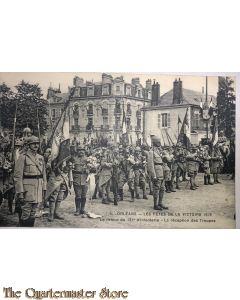 Postcard , 1918 Orleans, les fetes de la Victorie , Le retour du 131e d'infanterie, de reception de Troupes