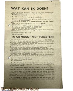 Vlugschrift /Pamflet Verzet "Wat kan IK doen !"