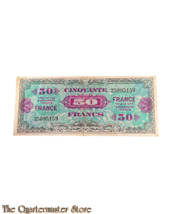 Geallieerd invasie geld Frankrijk biljet 50 Francs serie 1944 