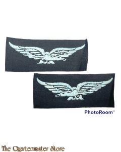 WW2 original opposite facing RAF eagle cloth badges
