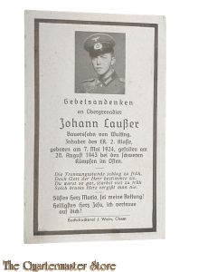 In Memoriam Karte/Death notice Ober Schutze Infanterie  Regiment (Russland)