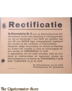 Rectificatie bonaanwijzing 11 Boter 7 juni 1945