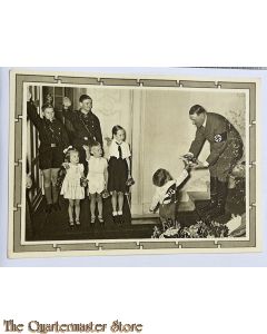 Postkarte militair 40-45 Hitler emfangt kinder und HJ 