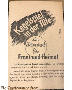 Kegelspiel in der Tüte WW2, ein Zeitvertreib für Front und Heimat (Paper bag for games Front or Home WW2)