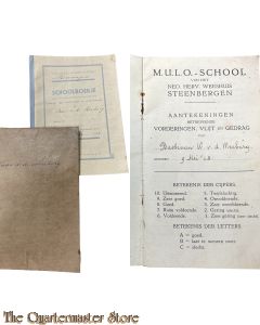 Rapport/Schoolboekjes 1935-1942 Bijz. Lagere School te Heiningen en 1942/45 Mulo Ned Herv. Weeshuis Steenbergen