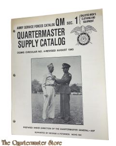 Book - Army Service Forces Catalog QM sec 1 OQMG Circular no. 4 revised Aug 1943 (Reprint)