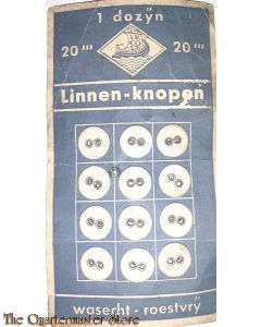 Dozijn Linnen knopen LECO 1940 (12 Linnen buttons LECO 1940)