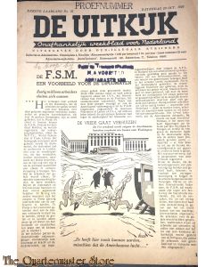 Krant , De Uitkijk onafhankelijl weekblad voor Nederland 1jrg no 35 zaterdag 20 okt 1945