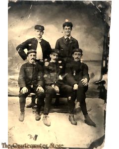 Tintype photo of cricket players or soldiers ? 1860-90