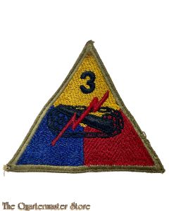 Mouwembleem 3e Armored Divison (green back Sleevebadge 3rd Armored Division)