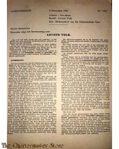 Circulaire no 1085  3 november 1941 voor de deelnemers van de Ned Unie s' Gravenhage
