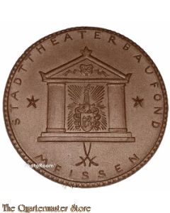 Porzelanmedaille StadttheaterBaufond Meissen 1922 (Ceramic table medal Meissen 1922)