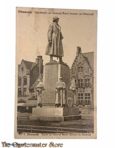 Postcard 1914-18 Diksmuide Standbeeld van Generaal Baron Jaques van Diksmuide
